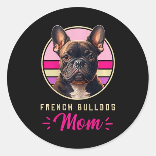 French Bulldog Retro Outfits Clothes Frenchie Dog  Classic Round Sticker