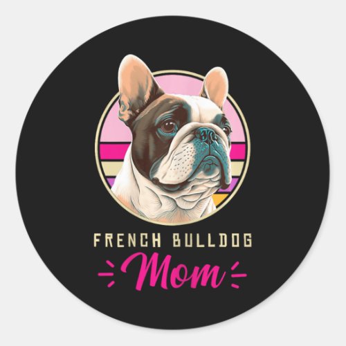 French Bulldog Retro Outfits Clothes Frenchie Dog  Classic Round Sticker