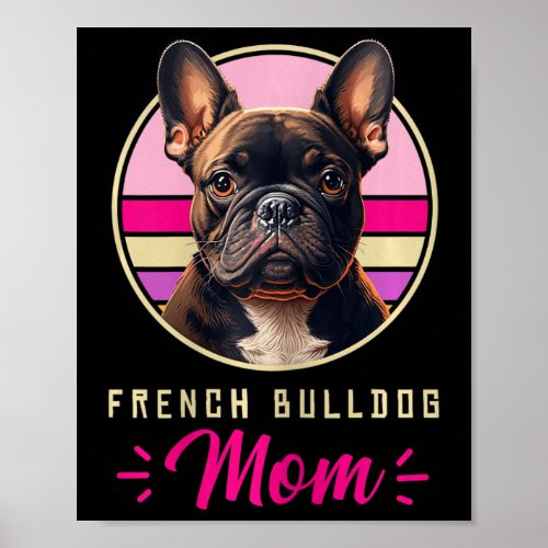 French Bulldog Retro Outfits Clothes Frenchie Dog  Poster