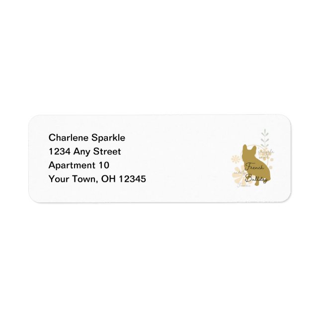 French Bulldog Return Address  Label (Front)