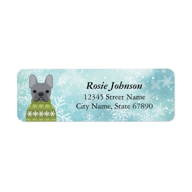 French Bulldog Return Address Labels (Front)