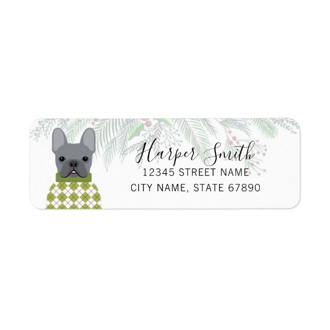 French Bulldog Return Address Labels (Front)
