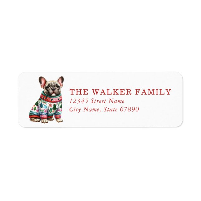 French Bulldog Return Address Labels (Front)