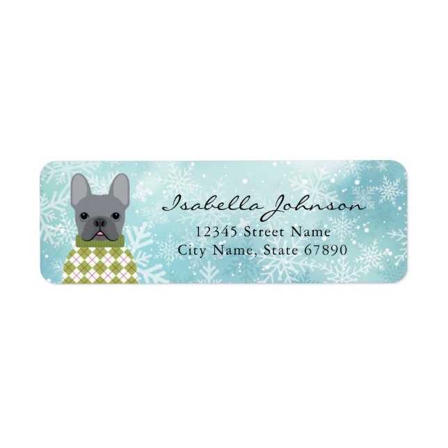 French Bulldog Return Address Labels (Front)