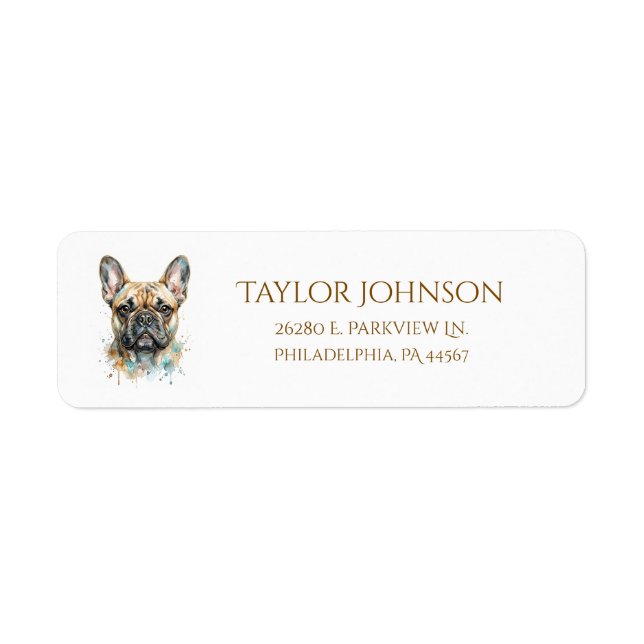 french bulldog return address labels pet (Front)