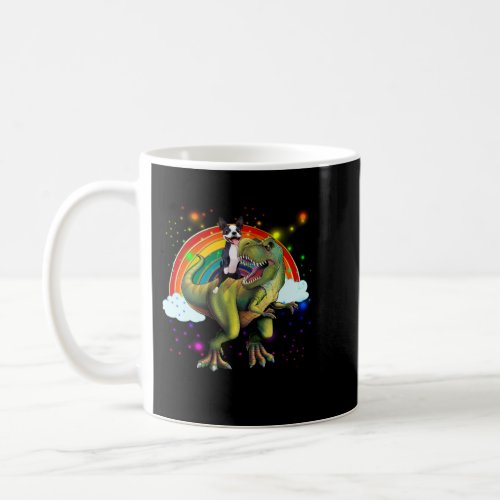 French Bulldog Riding Dinosaur T rex Gifts Boys Ki Coffee Mug