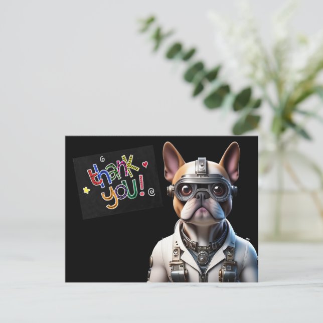 French Bulldog Robot Father's Day Postcard (Standing Front)