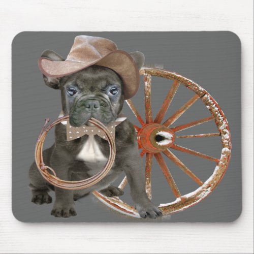 FRENCH BULLDOG RODEO CHAMP MOUSEPAD