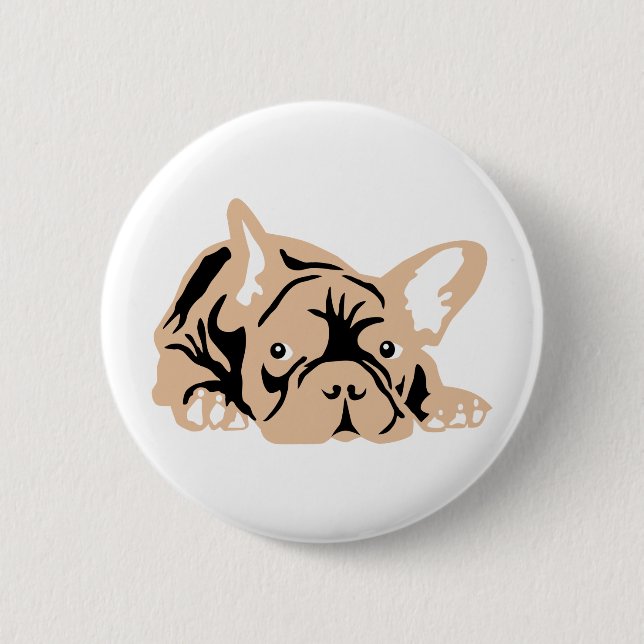 French Bulldog rose Button (Front)