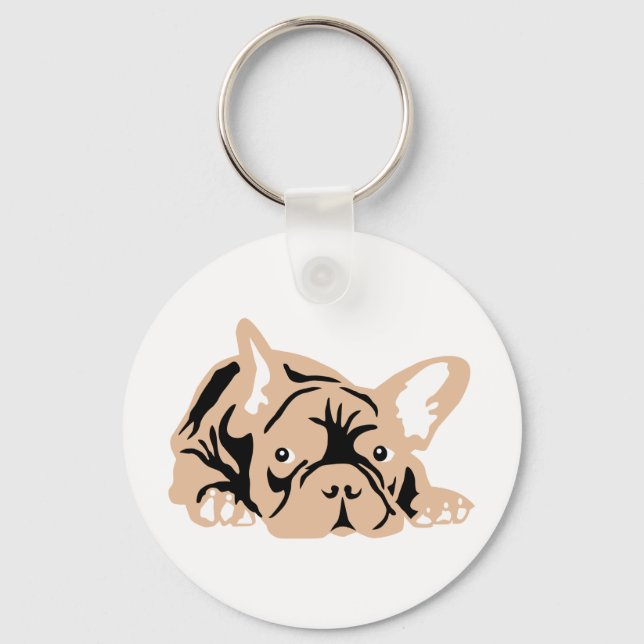 French Bulldog rose Keychain (Front)