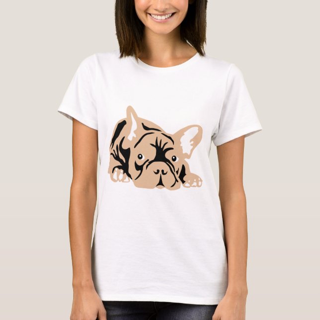 French Bulldog rose T-Shirt (Front)