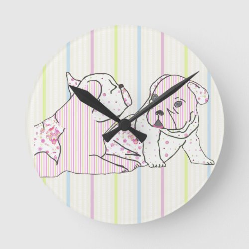 French Bulldog Round Clock