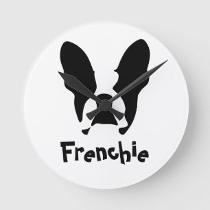 French bulldog round clock