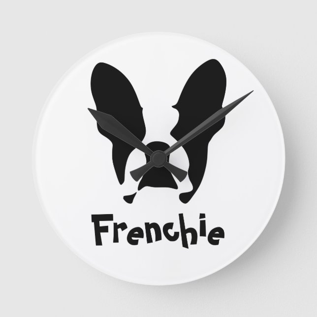 French bulldog  round clock (Front)