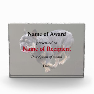 French Bulldog Running Acrylic Award