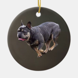 French Bulldog Running Ceramic Ornament