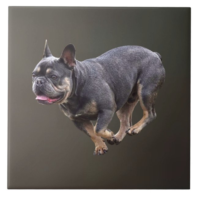 French Bulldog Running Ceramic Tile (Front)