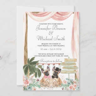 French Bulldog rustic boho Invitation