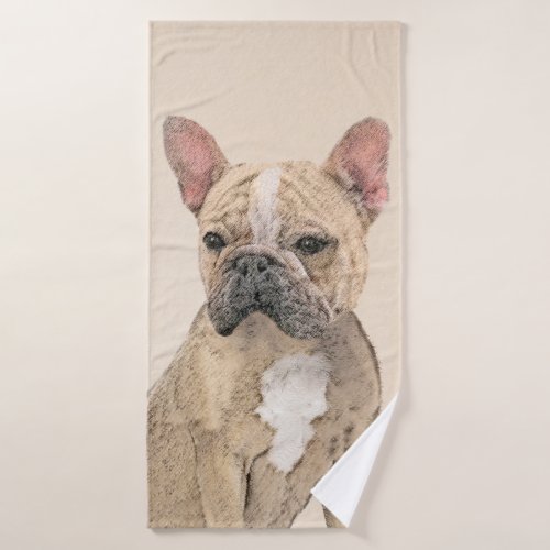 French Bulldog Sable Painting _ Cute Original Do Bath Towel Set