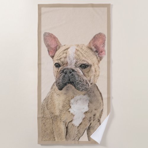 French Bulldog Sable Painting _ Cute Original Do Beach Towel