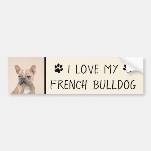 French Bulldog Sable Painting _ Cute Original Do Bumper Sticker
