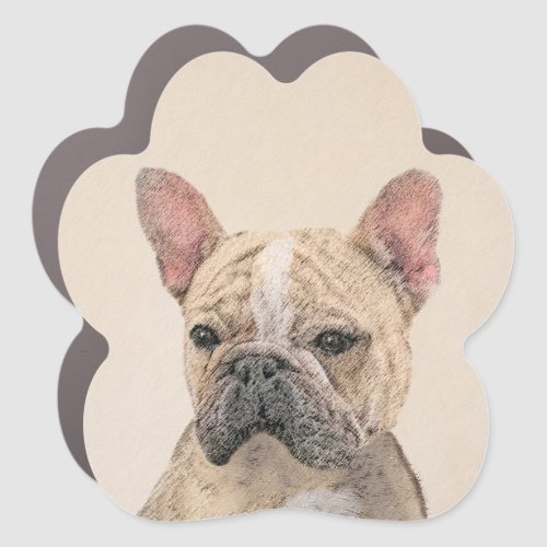 French Bulldog Sable Painting _ Cute Original Do Car Magnet