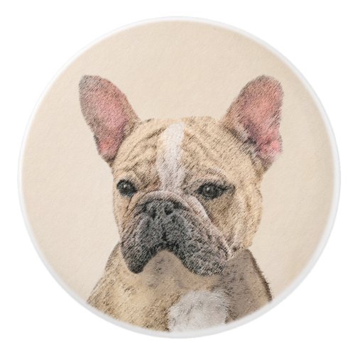 French Bulldog Sable Painting _ Cute Original Do Ceramic Knob