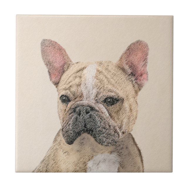 French Bulldog (Sable) Painting - Cute Original Do Ceramic Tile (Front)