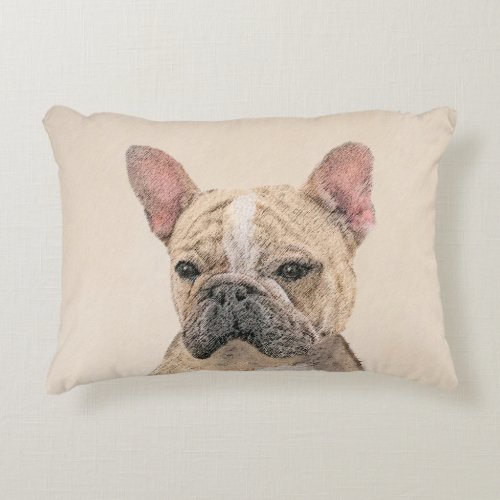 French Bulldog Sable Painting _ Cute Original Do Decorative Pillow