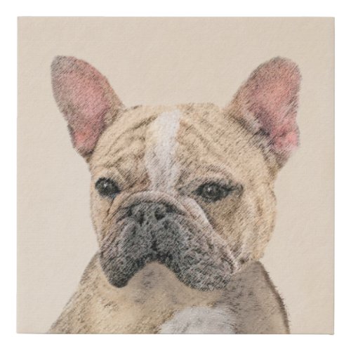French Bulldog Sable Painting _ Cute Original Do Faux Canvas Print