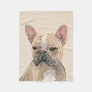 French Bulldog (Sable) Painting - Cute Original Do Fleece Blanket