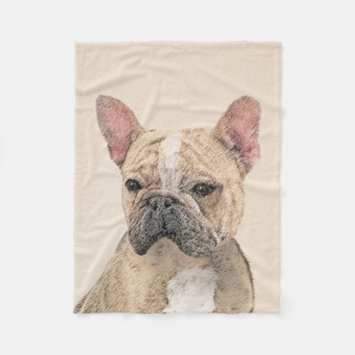 French Bulldog Sable Painting _ Cute Original Do Fleece Blanket