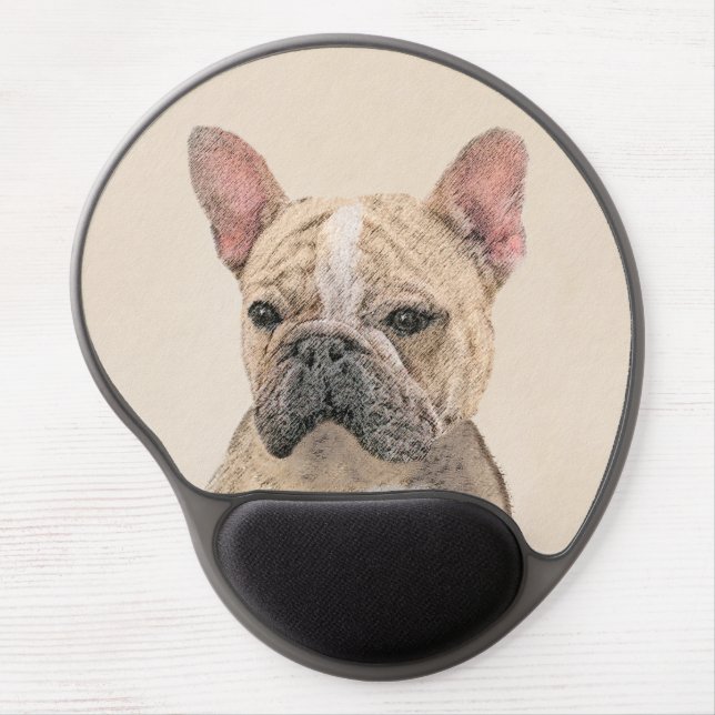 French Bulldog (Sable) Painting - Cute Original Do Gel Mouse Pad (Front)