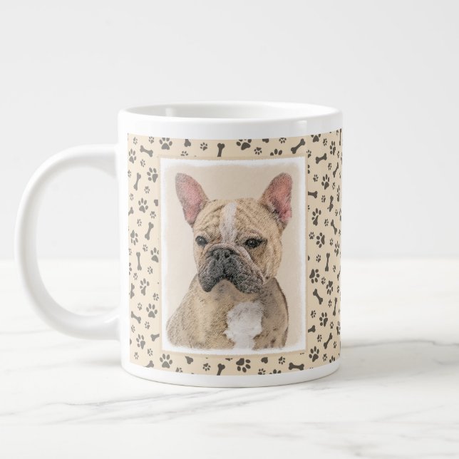 French Bulldog (Sable) Painting - Cute Original Do Giant Coffee Mug (Left)