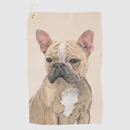 French Bulldog Sable Painting _ Cute Original Do Golf Towel