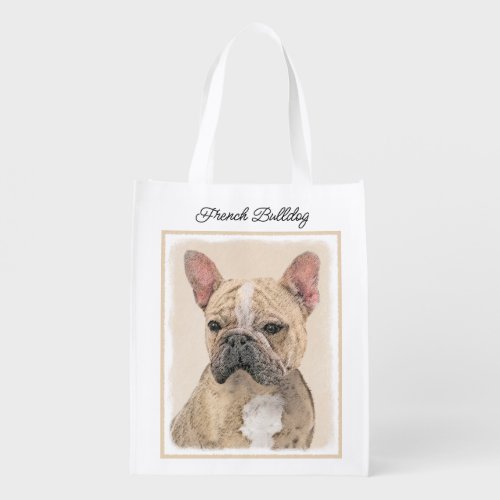 French Bulldog Sable Painting _ Cute Original Do Grocery Bag