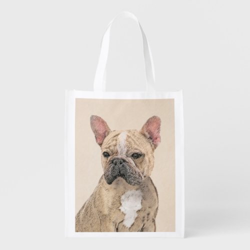 French Bulldog Sable Painting _ Cute Original Do Grocery Bag