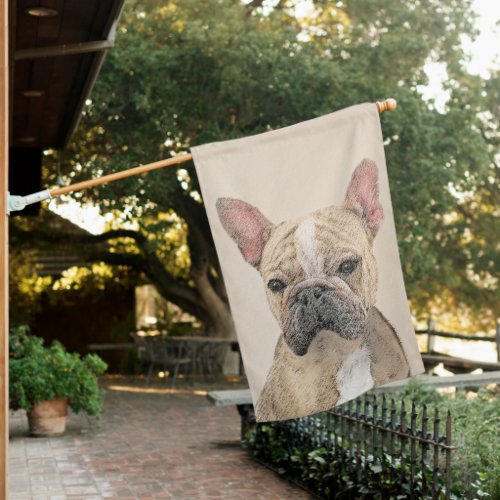 French Bulldog Sable Painting _ Cute Original Do House Flag