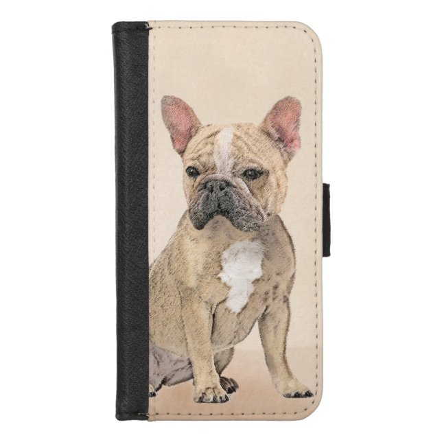 French Bulldog (Sable) Painting - Cute Original Do iPhone Wallet Case (Front)