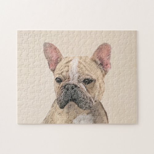 French Bulldog Sable Painting _ Cute Original Do Jigsaw Puzzle