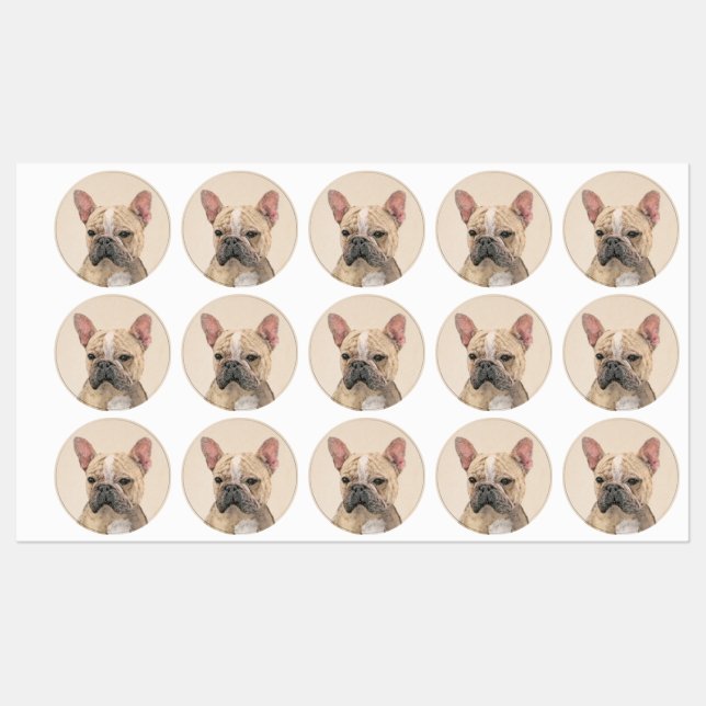 French Bulldog (Sable) Painting - Cute Original Do Labels (Sheet)