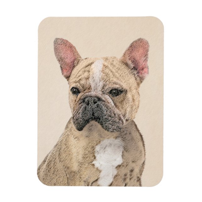 French Bulldog (Sable) Painting - Cute Original Do Magnet (Vertical)
