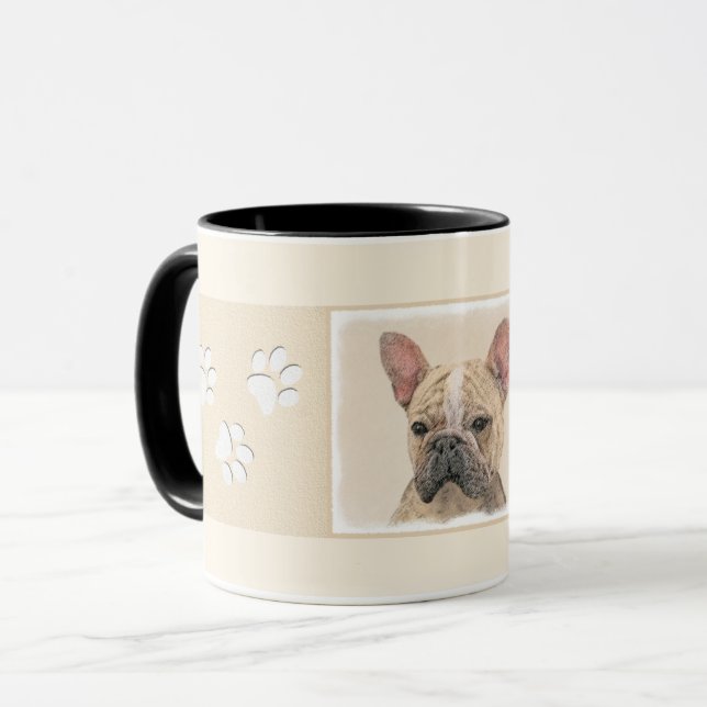 French Bulldog (Sable) Painting - Cute Original Do Mug (Front Left)