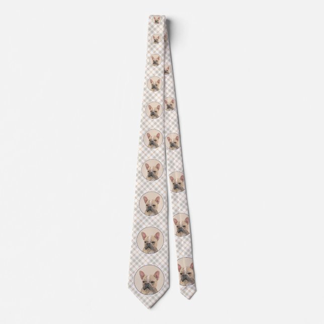 French Bulldog (Sable) Painting - Cute Original Do Neck Tie (Front)