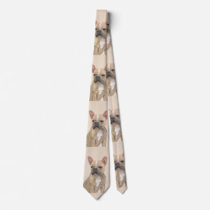 French Bulldog (Sable) Painting - Cute Original Do Neck Tie