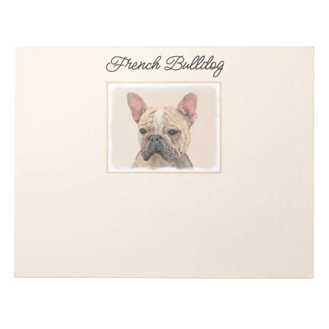 French Bulldog (Sable) Painting - Cute Original Do Notepad (Front)