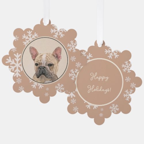 French Bulldog Sable Painting _ Cute Original Do Ornament Card