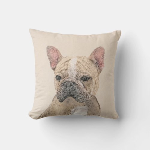 French Bulldog Sable Painting _ Cute Original Do Outdoor Pillow