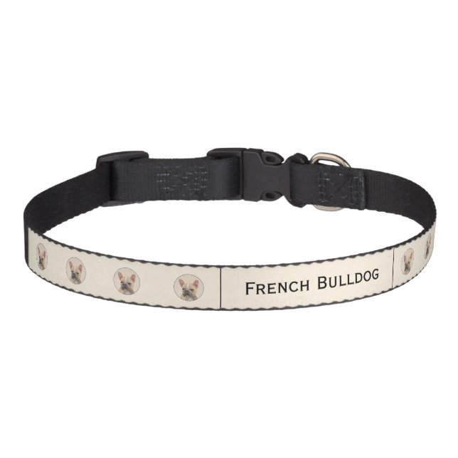 French Bulldog (Sable) Painting - Cute Original Do Pet Collar (Front)