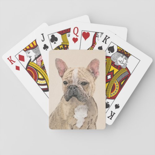 French Bulldog Sable Painting _ Cute Original Do Playing Cards
